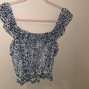 Blue and white tank top